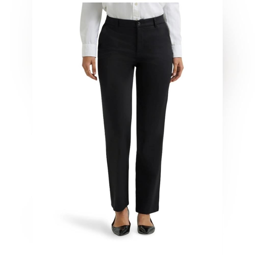 Lee Straight Leg Pants Black Size 18 NWT Mid Rise 31" Inseam Workwear Stretch